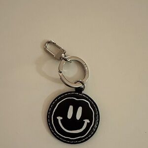 Ganni Black and White Logo Keychain